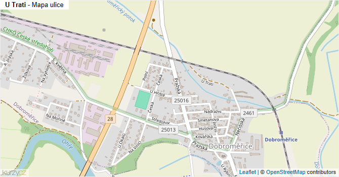 U Trati - mapa ulice