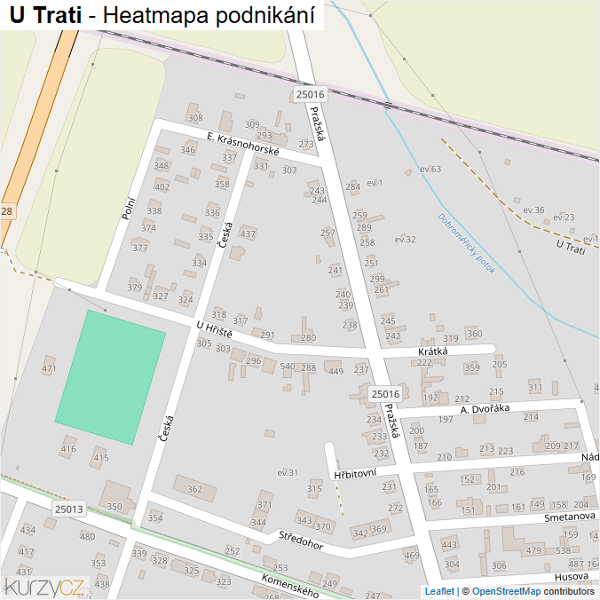 Mapa U Trati - Firmy v ulici.