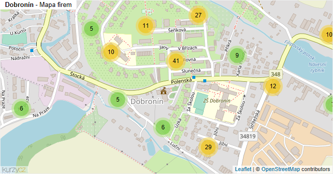 Dobronín - mapa firem