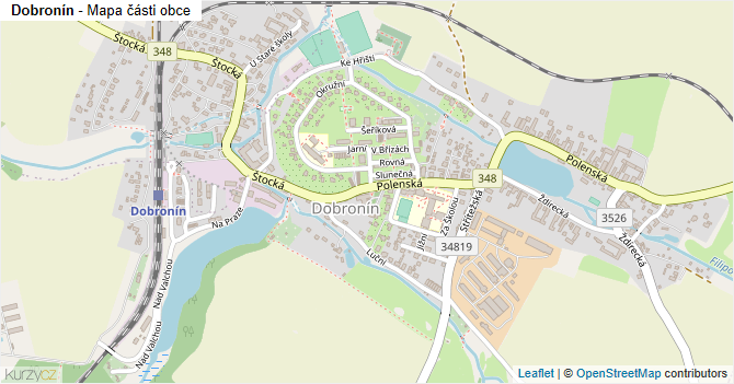 Dobronín - mapa části obce
