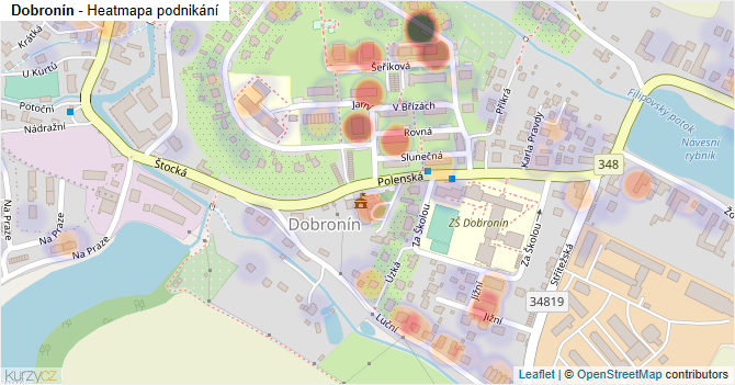 Dobronín - mapa podnikání