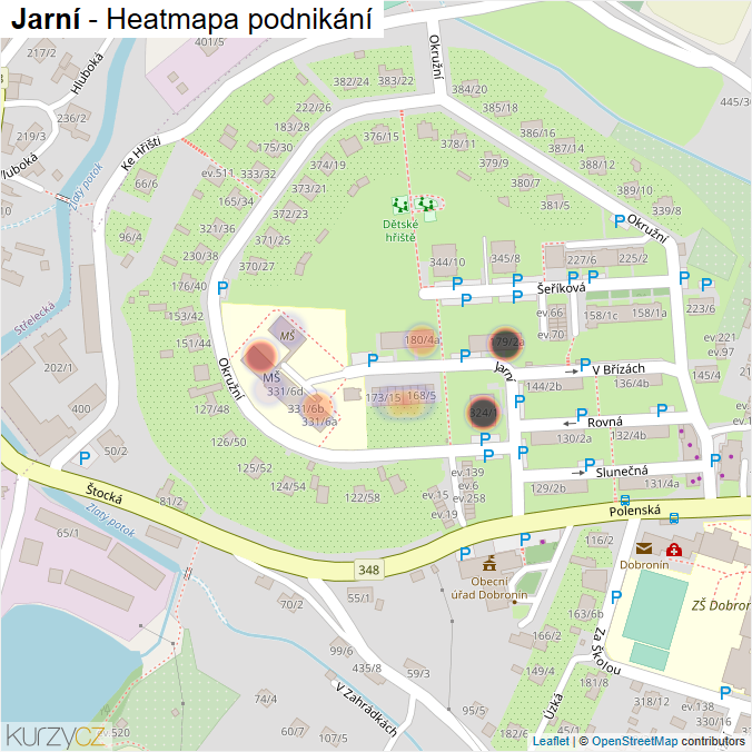 Mapa Jarní - Firmy v ulici.
