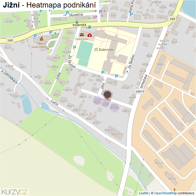 Mapa Jižní - Firmy v ulici.