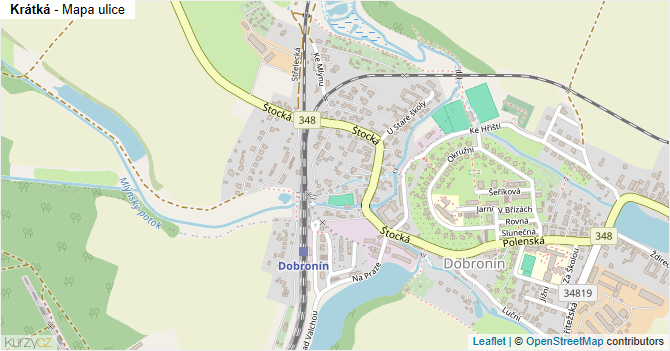 Krátká - mapa ulice