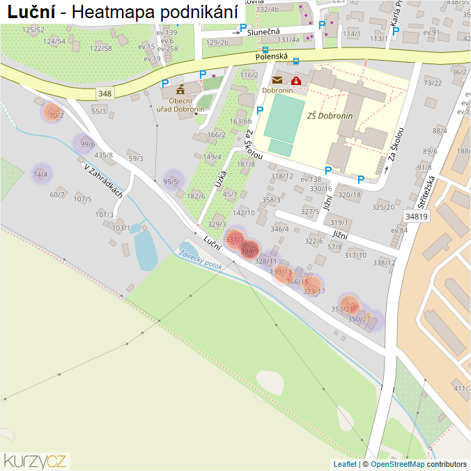 Mapa Luční - Firmy v ulici.