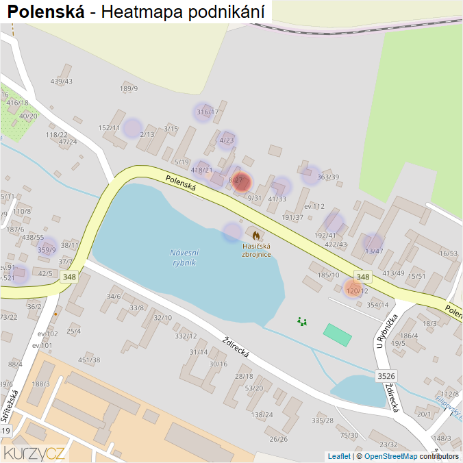 Mapa Polenská - Firmy v ulici.