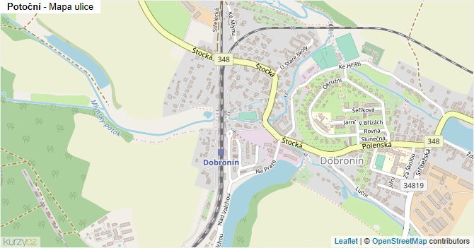 Potoční - mapa ulice