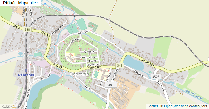 Příkrá - mapa ulice