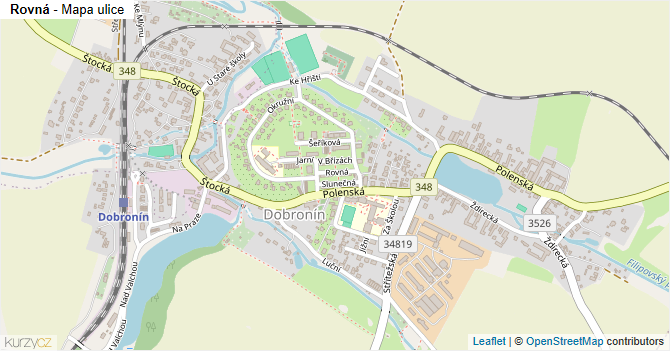 Rovná - mapa ulice