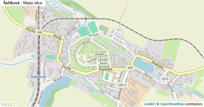 Šeříková - mapa ulice