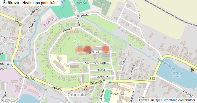 Šeříková - mapa podnikání