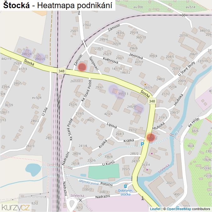 Mapa Štocká - Firmy v ulici.