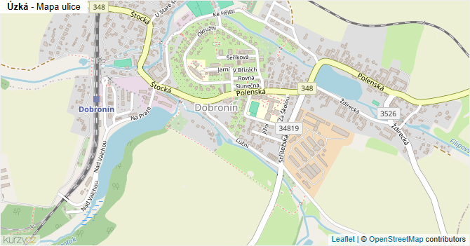 Úzká - mapa ulice