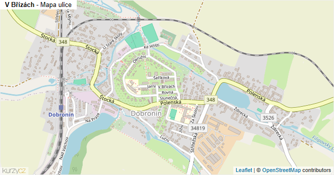 V Břízách - mapa ulice