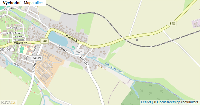 Východní - mapa ulice