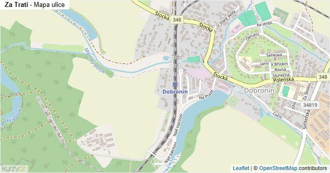 Za Tratí - mapa ulice