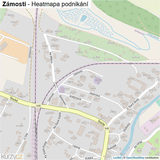 Mapa Zámostí - Firmy v ulici.
