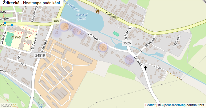 Ždírecká - mapa podnikání