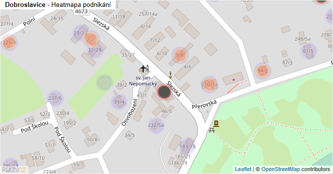 Dobroslavice - mapa podnikání