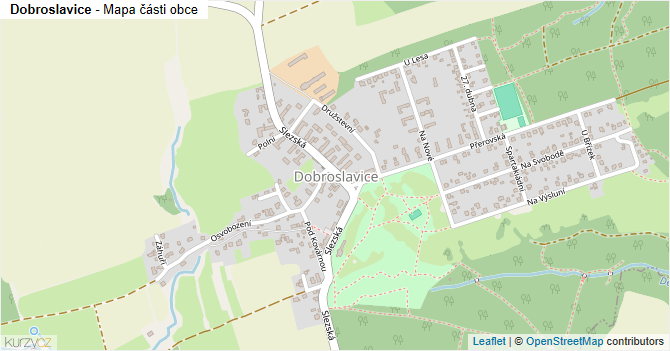 Dobroslavice - mapa části obce