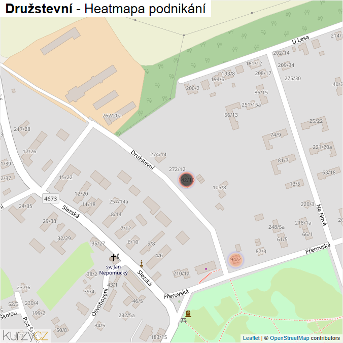 Mapa Družstevní - Firmy v ulici.