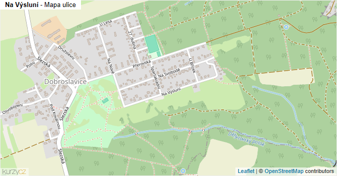 Na Výsluní - mapa ulice