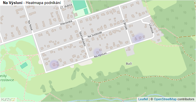 Na Výsluní - mapa podnikání