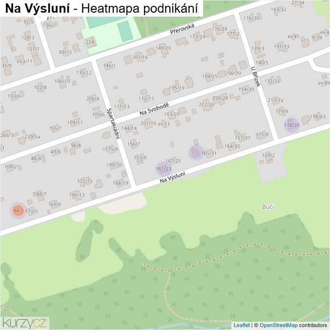 Mapa Na Výsluní - Firmy v ulici.