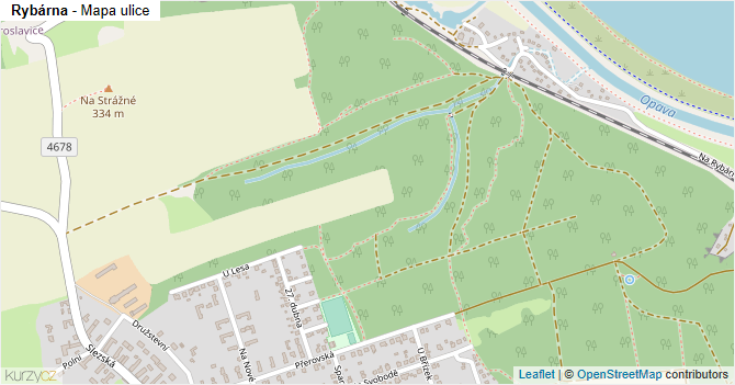 Rybárna - mapa ulice