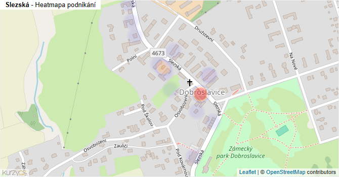 Slezská - mapa podnikání