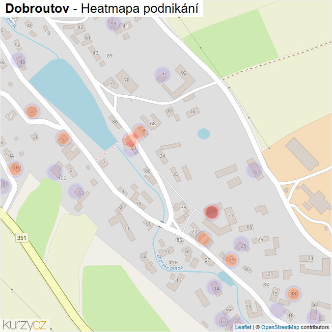 Mapa Dobroutov - Firmy v části obce.