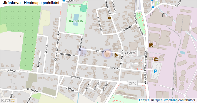 Jiráskova - mapa podnikání