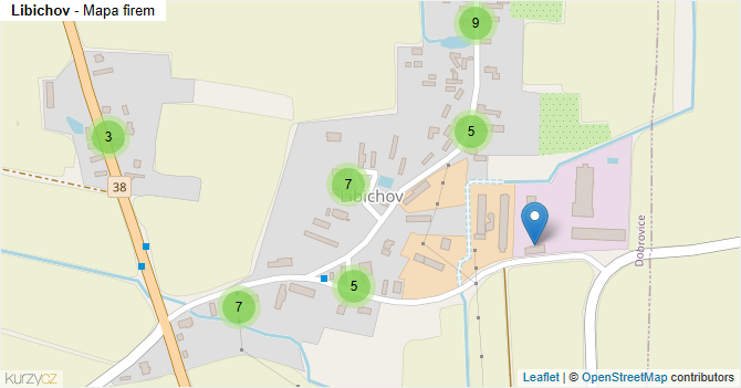 Libichov - mapa firem