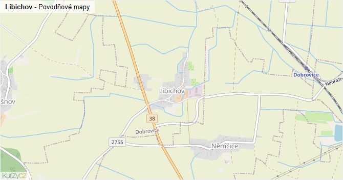 Libichov - záplavové mapy stoleté vody