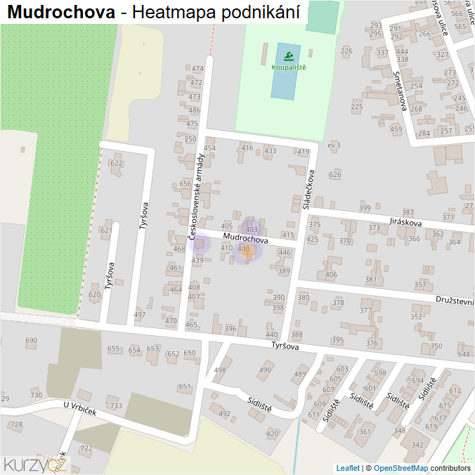 Mapa Mudrochova - Firmy v ulici.