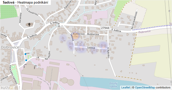 Sadová - mapa podnikání