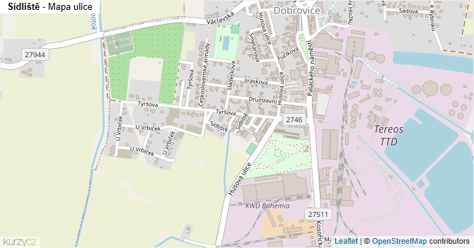 Sídliště - mapa ulice