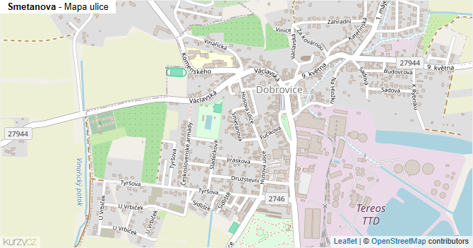 Smetanova - mapa ulice