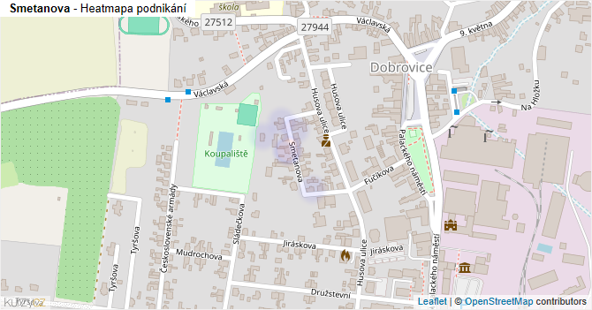 Smetanova - mapa podnikání