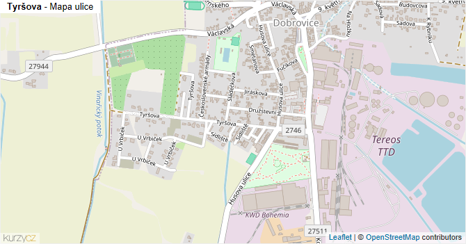 Tyršova - mapa ulice