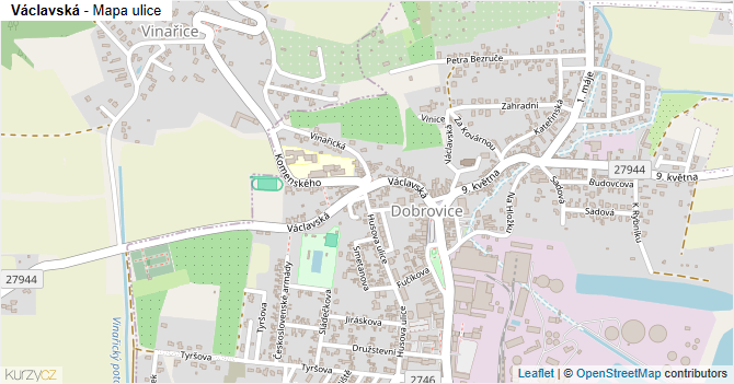 Václavská - mapa ulice