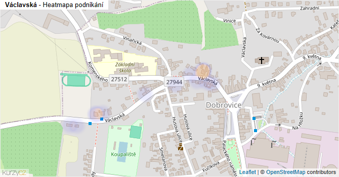 Václavská - mapa podnikání
