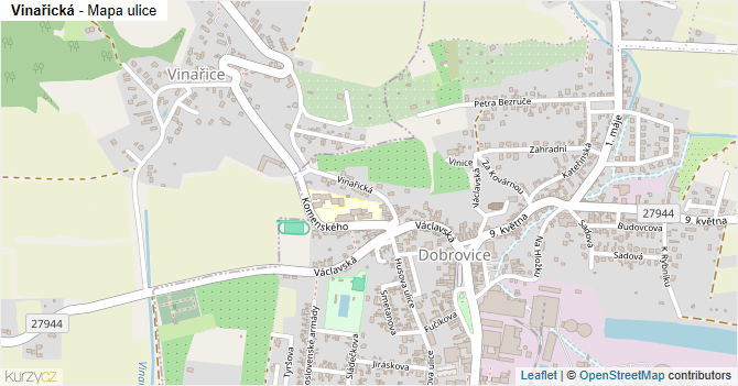 Vinařická - mapa ulice