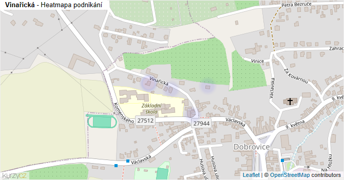 Vinařická - mapa podnikání