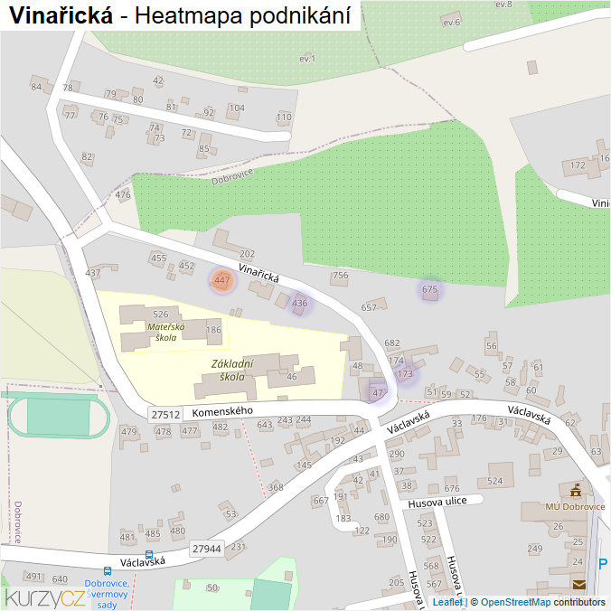 Mapa Vinařická - Firmy v ulici.