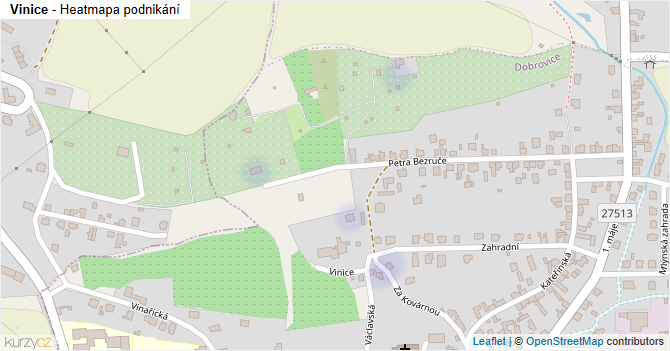 Vinice - mapa podnikání