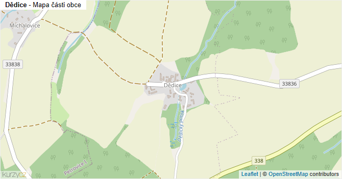 Dědice - mapa části obce