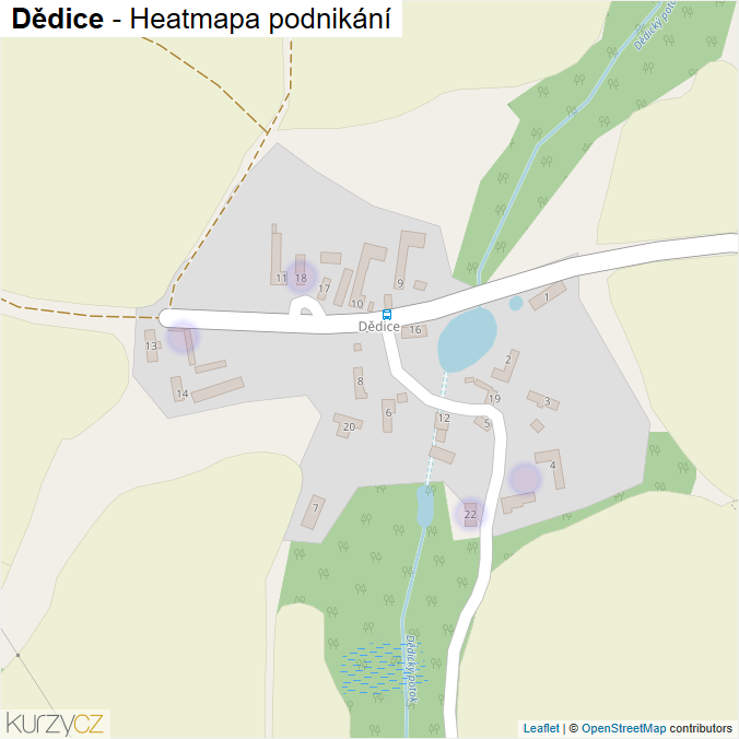 Mapa Dědice - Firmy v části obce.