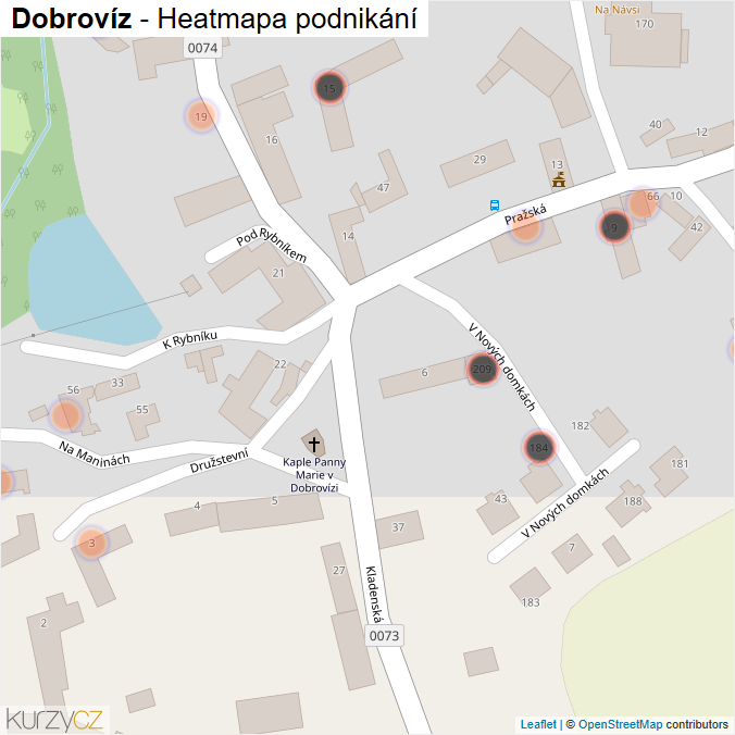 Mapa Dobrovíz - Firmy v obci.