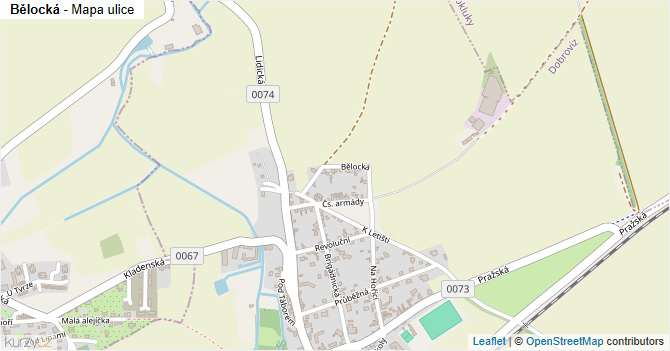 Bělocká - mapa ulice